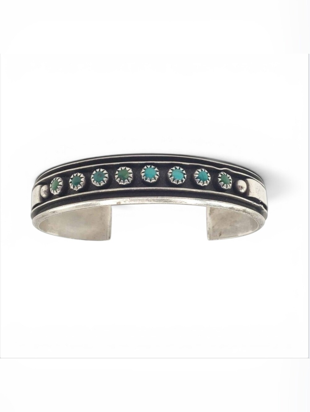 Sterling Cuff Bracelet with Turquoise Stones